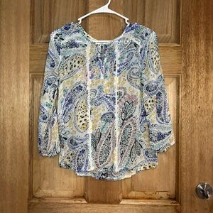Lucky Brand women’s Multicolor‎ Paisley Blouse size S